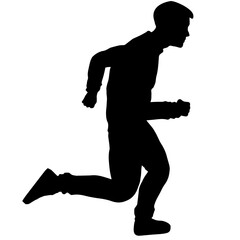 Fototapeta na wymiar A silhouette of a running man