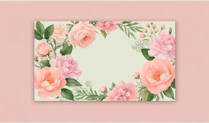 Floral Women's Day Greeting Card with Copy Space.