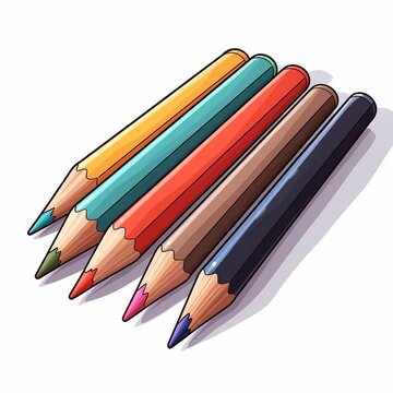 vector illustration of colored pencils with various choices of colors that children like