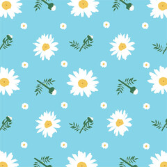 blue black ground flower seamless pattern