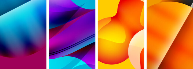 Liquid abstract shapes with gradient colors. Abstract backgrounds for wallpaper, business card, cover, poster, banner, brochure, header, website