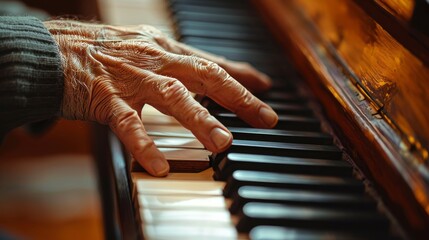 Side View of a Music Composer's Hands Playing Piano
