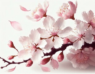 桜の花びら：白背景