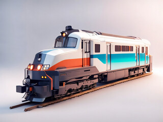 3d train, train transport, summer travel service, planning traveler tourism train isolated on gradient background. 3d render illustration