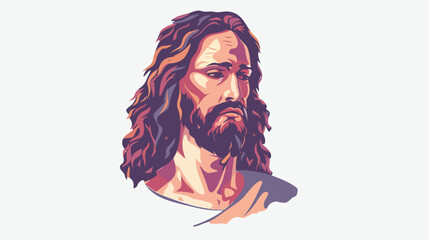 Jesus Christ man icon over white background. colorful