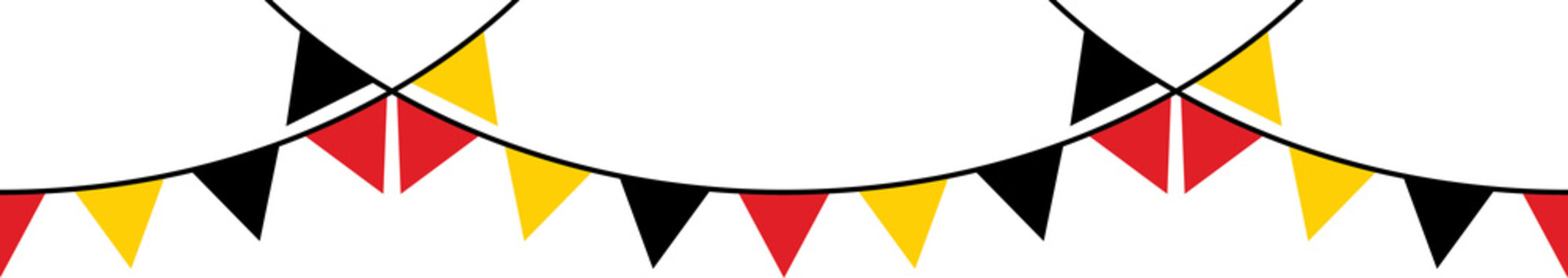 Seamless flag of Germany triangle party bunting border. Flat design illustration.	