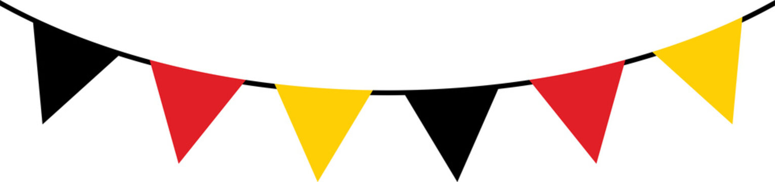 Seamless flag of Germany triangle party bunting border. Flat design illustration.	