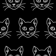 Obraz premium seamless pattern with cute cartoon cats