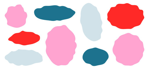 Set of doodle frame textbox and background in hand drawn style. Wave scalloped edge frame. Cute curved frame box. Flat vector illustration on isolated backdrop.