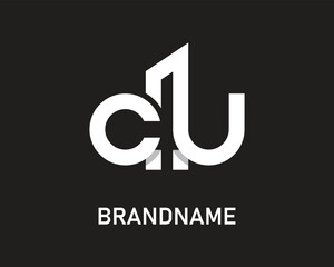 Letter cu logo design template