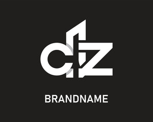 Letter cz logo design template - obrazy, fototapety, plakaty