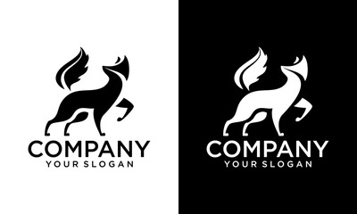 Creative fox logo design concept vector template.