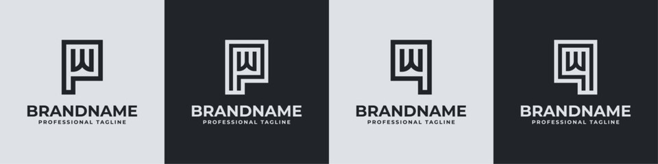 Modern Initials PW and QW Logo, suitable for business with PW, WP, QW, or WQ initials