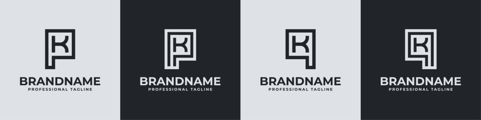 Modern Initials PK and QK Logo, suitable for business with PK, KP, QK, or KQ initials