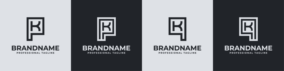 Modern Initials PK and QK Logo, suitable for business with PK, KP, QK, or KQ initials