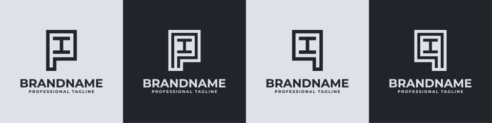 Modern Initials PI and QI Logo, suitable for business with PI, IP, QI, or IQ initials - obrazy, fototapety, plakaty