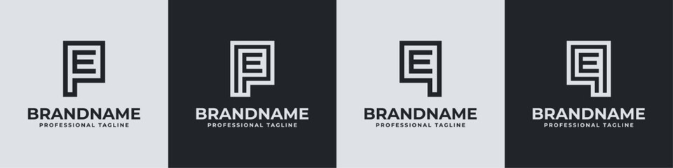 Modern Initials PE and QE Logo, suitable for business with PE, EP, QE, or EQ initials