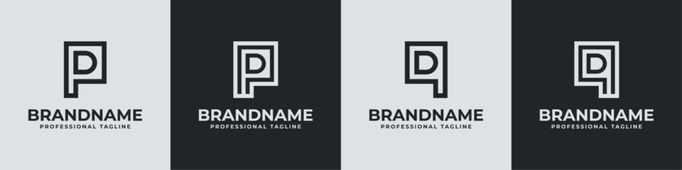 Modern Initials PD and QD Logo, suitable for business with PD, DP, QD, or DQ initials