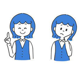 指差し　困る　女性　制服