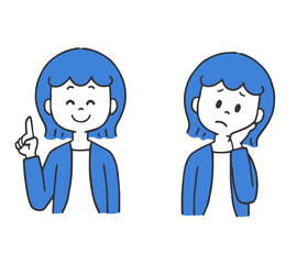 指差し　困る　女性