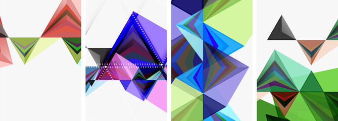 Triangle blend geometric concept poster designs for wallpaper, business card, cover, poster, banner, brochure, header, website