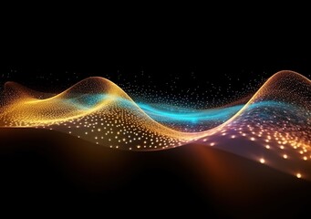 sparkle luminous wave colorful background, technology background