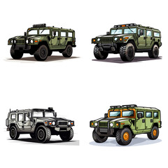"Army Humvee". simple minimalist isolated in white background vector illustration