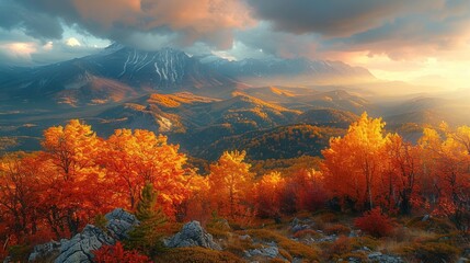 In the very heart of the Ukrainian Carpathians, a charming autumn forest reveals its splendor.