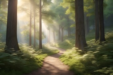 Fototapeta premium misty morning in the forest