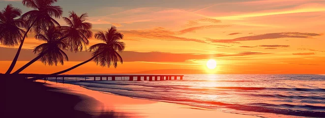 Foto op Plexiglas Photo of beautiful tropical beach and sea view background  © oneli