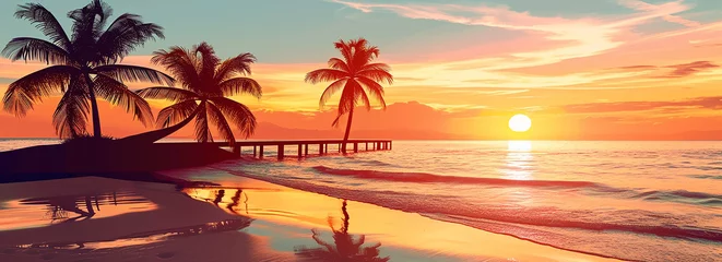 Fototapeten Photo of beautiful tropical beach and sea view background  © oneli