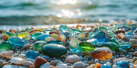 Glistening Jewels: Gemstones Adorning a Coastal Haven