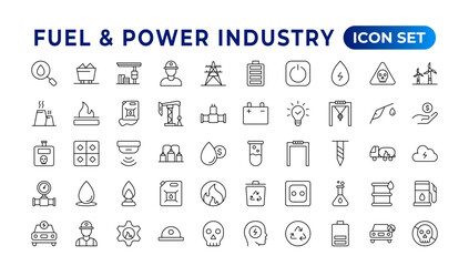 Fototapeta na wymiar Oil and gas - thin line web icon set. Energy & Industry icon set. Industrial icons. Energy icon collection. Line icons collection. renewable energy, alternative sources of energy. Outline icon set.
