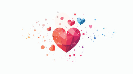 Love heart shape romantic icon isolated vector illus