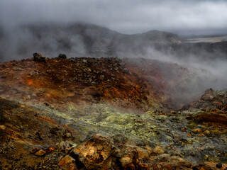 Volcanic fumarole vent in Iceland