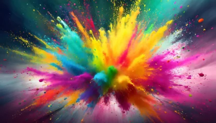 Foto op Canvas Burst of colors in a Holi celebration © Alok