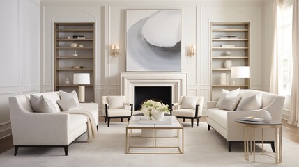 Fototapeta premium Transitional Tranquility Blend traditional and contemporary elements to create a transitional space that exudes tranquility and sophistication