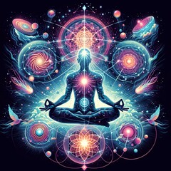 glowing aura surrounding a meditating figure	