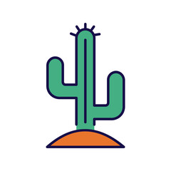 cactus icon with white background vector stock illustration