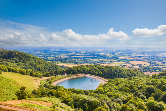 Malvern reservoir, Malvern Hills, Herefordshire and Worcestershire, England