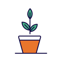 plant icon with white background vector stock illustration