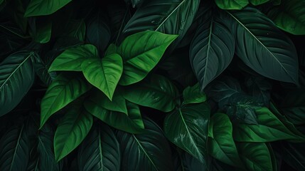 A mesmerizing composition of dark and textured tropical leaves, offering endless possibilities .jpeg