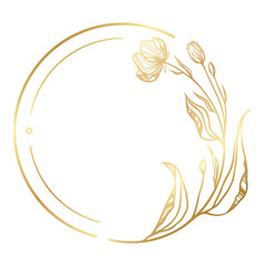 Luxury Elegant Gold Gradient Geometric Circle Border Frame