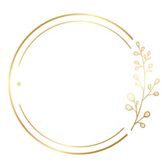 Luxury Elegant Gold Gradient Geometric Circle Border Frame