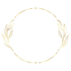 Luxury Elegant Gold Gradient Geometric Circle Border Frame