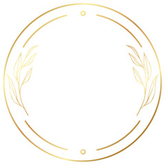 Luxury Elegant Gold Gradient Geometric Circle Border Frame