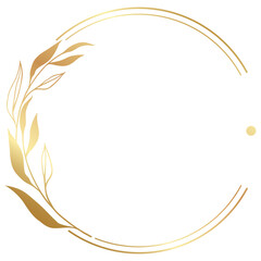 Luxury Elegant Gold Gradient Geometric Circle Border Frame