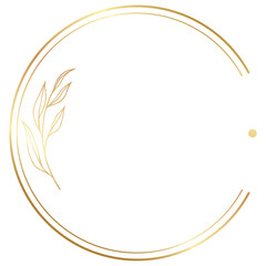 Luxury Elegant Gold Gradient Geometric Circle Border Frame