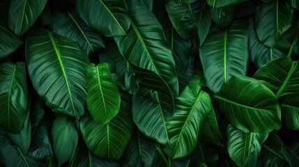 closeup nature view of green leaf and palms background. abstract green leaf texture, nature dark tone background, tropical leaf.jpeg
