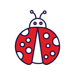 lady bug icon with white background vector stock illustration